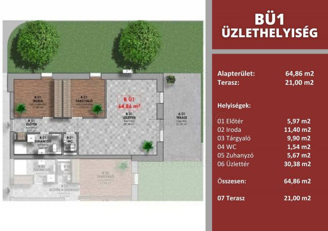 Eladó üzlethelyiség, Győrött 74.9 M Ft, 7 szobás