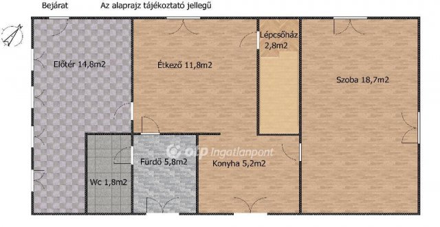 Eladó nyaraló, Dömsödön 58.9 M Ft, 2 szobás