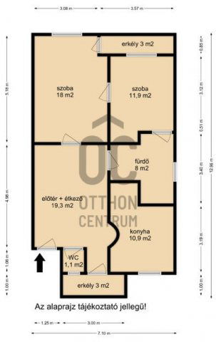 Eladó téglalakás, Nagykanizsán 39.9 M Ft, 2 szobás