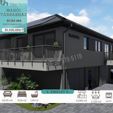 Eladó téglalakás, Orosházán, Makói utcában 35.5 M Ft