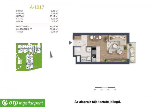 Eladó téglalakás, Budapesten, XI. kerületben 73.8 M Ft, 1 szobás