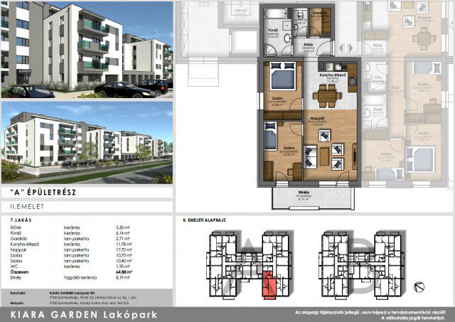 Eladó téglalakás, Szombathelyen, Károlyi Antal utcában 65.9 M Ft