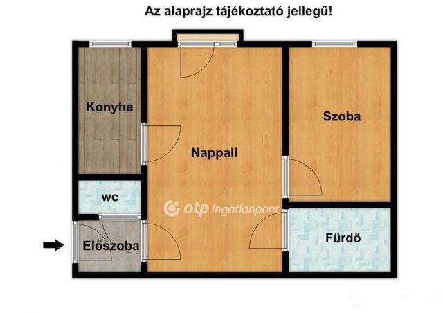 Eladó téglalakás, Hajdúszoboszlón 44.9 M Ft, 1+1 szobás