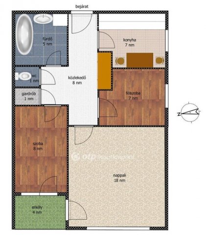 Eladó téglalakás, Diósdon 69.9 M Ft, 1+2 szobás