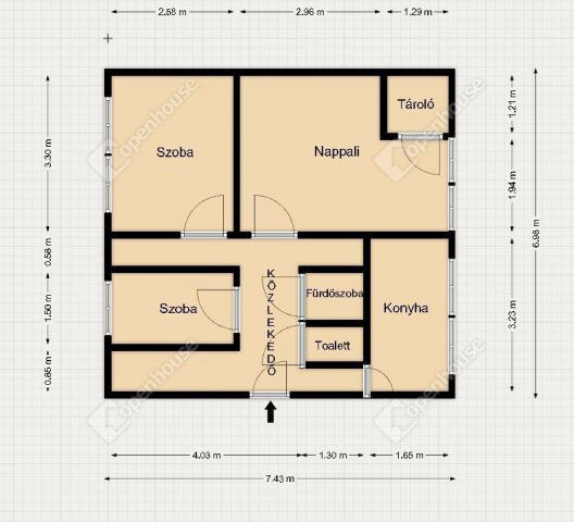 Eladó panellakás, Tatabányán 35.99 M Ft, 2+1 szobás