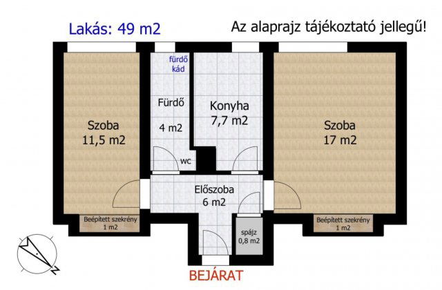 Eladó téglalakás, Győrött 43.9 M Ft, 2 szobás