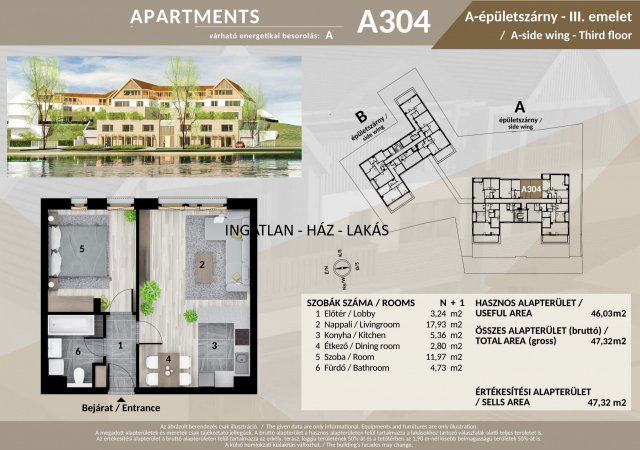 Eladó téglalakás, Veresegyházon 67.66 M Ft, 2 szobás