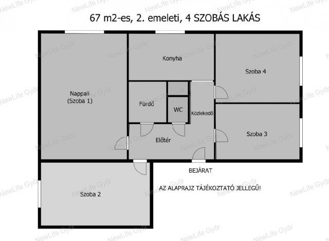 Eladó panellakás, Győrött 62 M Ft, 4 szobás