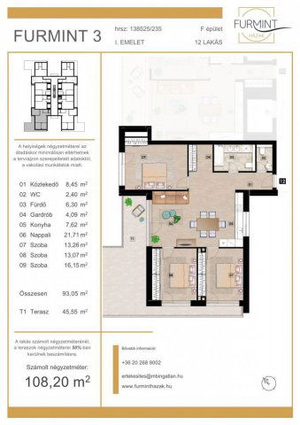 Eladó téglalakás, Budapesten, XVII. kerületben 129.84 M Ft