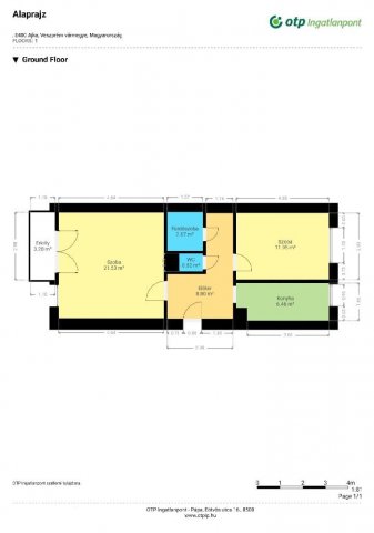 Eladó panellakás, Ajkán 41.59 M Ft, 2 szobás