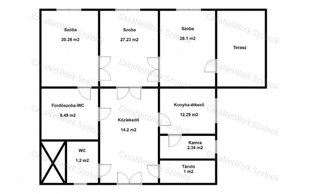 Eladó téglalakás, Szolnokon 45.5 M Ft, 3 szobás