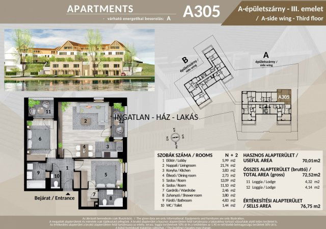 Eladó téglalakás, Veresegyházon 109.35 M Ft, 3 szobás
