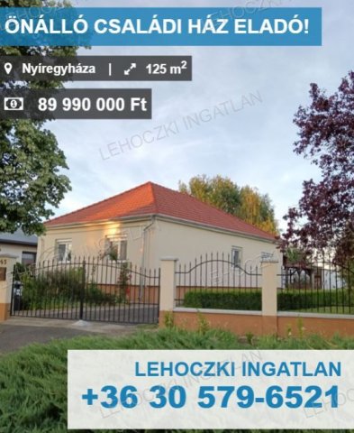 Eladó családi ház, Nyíregyházán 89.99 M Ft, 4 szobás