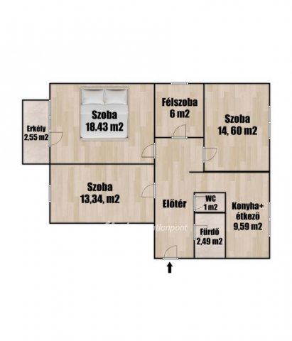 Eladó téglalakás, Debrecenben 87.9 M Ft, 3+1 szobás