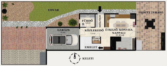 Eladó ikerház, Ecseren 89.9 M Ft, 4 szobás / költözzbe.hu