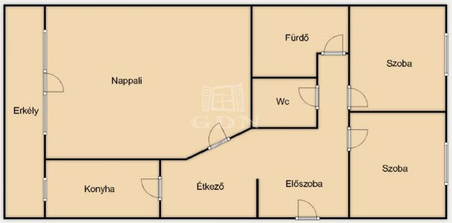 Eladó téglalakás, Veszprémben 76.5 M Ft, 3 szobás