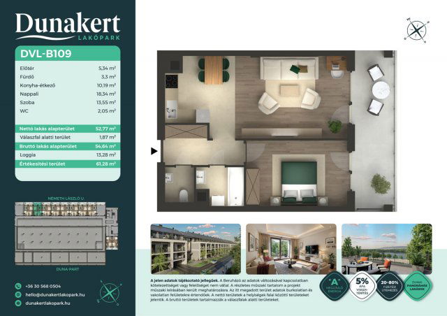 Eladó téglalakás, Vácon, Németh László utcában 68.99 M Ft