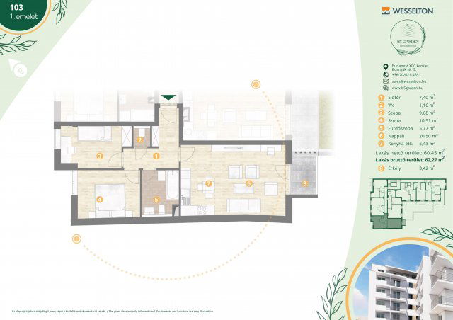 Eladó téglalakás, Budapesten, XIV. kerületben, Bosnyák utcában