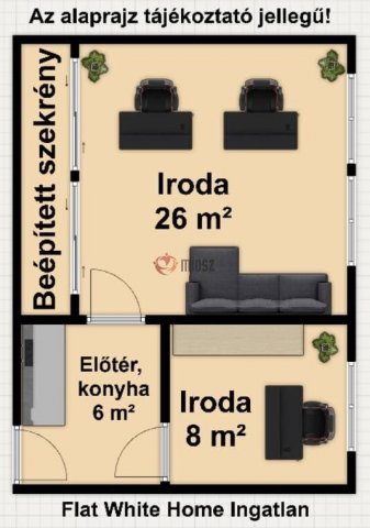 Kiadó iroda, Szegeden 136 E Ft / hó, 2 szobás