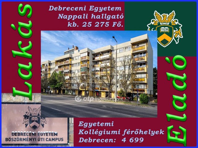 Eladó téglalakás, Debrecenben 68.9 M Ft, 2 szobás