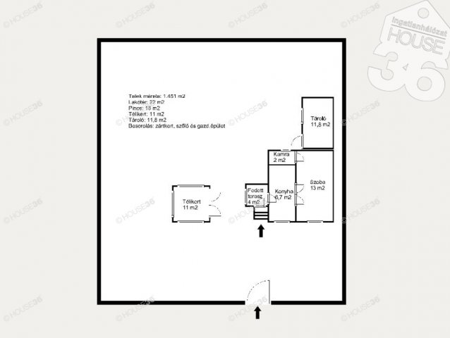 Eladó családi ház, Kecskeméten 14.99 M Ft, 1 szobás