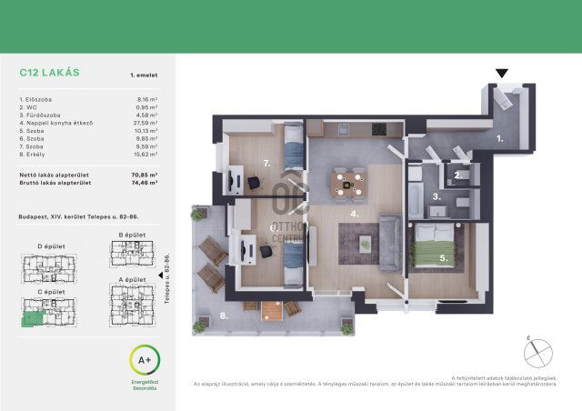 Eladó téglalakás, Budapesten, XIV. kerületben 121.9 M Ft