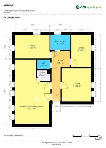 Eladó téglalakás, Pápán 58.5 M Ft, 2+2 szobás