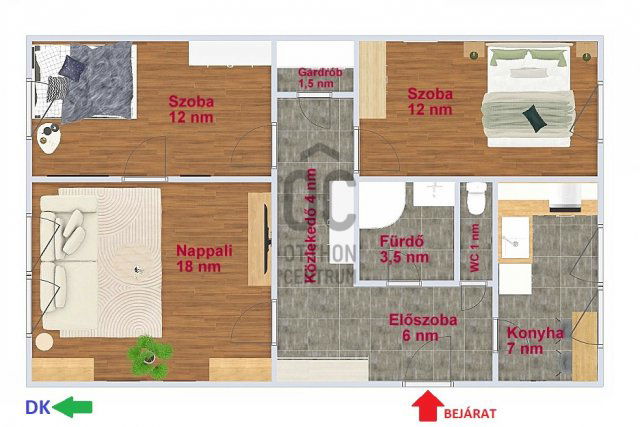 Eladó panellakás, Budapesten, XX. kerületben 54.9 M Ft, 3 szobás