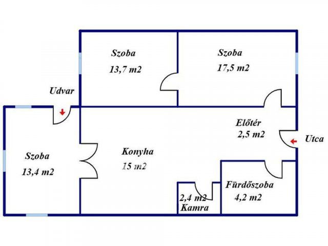 Eladó téglalakás, Feldebrőn 15.5 M Ft, 3 szobás