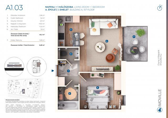 Eladó téglalakás, Mosonmagyaróváron 44.183 M Ft, 2 szobás