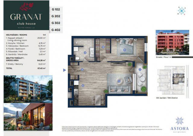 Eladó téglalakás, Budapesten, XIII. kerületben 97.79 M Ft