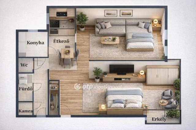 Eladó panellakás, Budapesten, XXI. kerületben 62.9 M Ft, 2 szobás