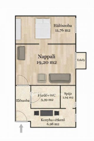 Eladó téglalakás, Debrecenben 54.9 M Ft, 2 szobás