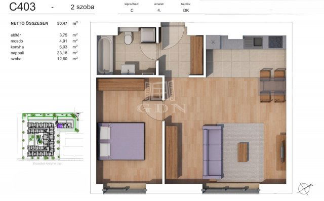 Eladó téglalakás, Budapesten, XIV. kerületben 81 M Ft, 2 szobás