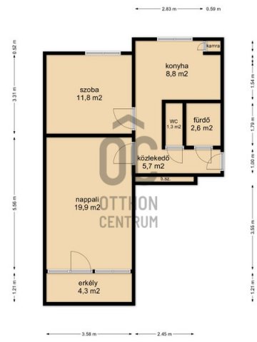 Eladó téglalakás, Zalaegerszegen, Hegyalja utcában 39.9 M Ft