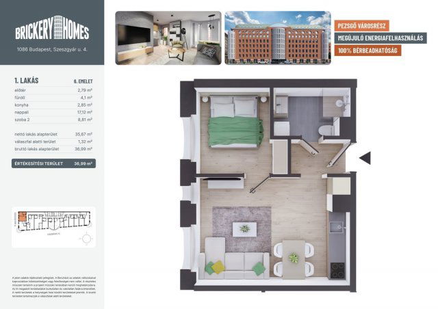 Eladó téglalakás, VIII. kerületben, Szeszgyár utcában