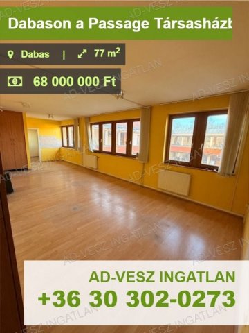 Eladó téglalakás, Dabason 68 M Ft, 2 szobás