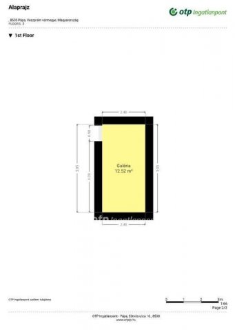 Eladó téglalakás, Pápán 40.1 M Ft, 1 szobás