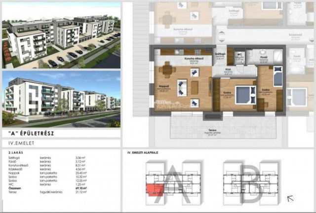 Eladó téglalakás, Szombathelyen 76.9 M Ft, 3 szobás