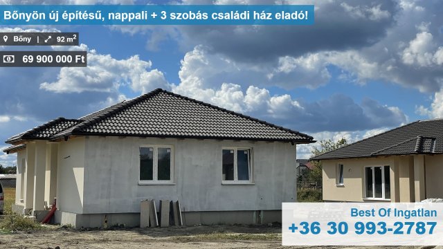 Eladó családi ház, Bőnyön 69.9 M Ft, 4 szobás