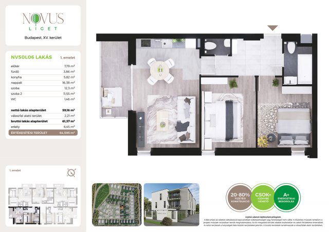 Eladó téglalakás, Budapesten, XV. kerületben, Kékszilva utcában