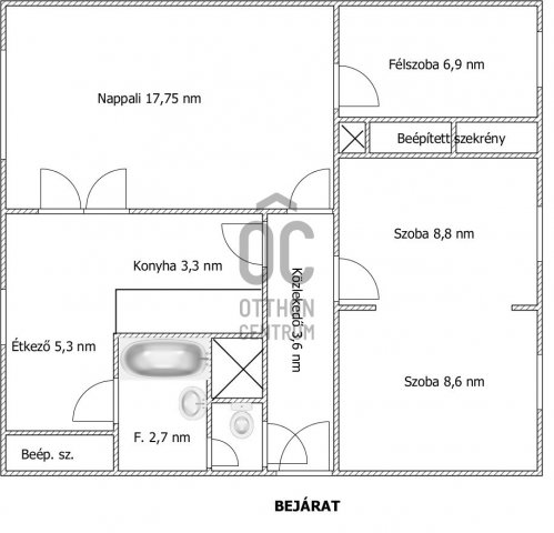 Eladó panellakás, Dunaújvárosban 34.9 M Ft, 3 szobás