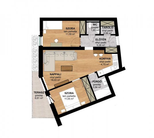 Eladó téglalakás, Pécsett 69.9 M Ft, 3 szobás