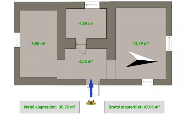 Eladó családi ház, Hajdúnánáson 8 M Ft, 1+1 szobás