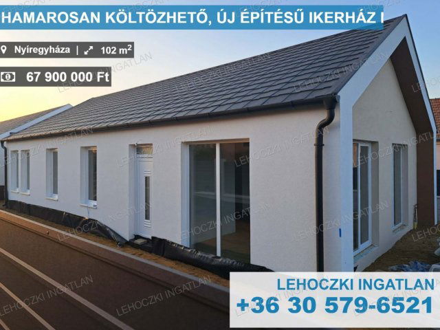 Eladó ikerház, Nyíregyházán 67.9 M Ft, 4 szobás