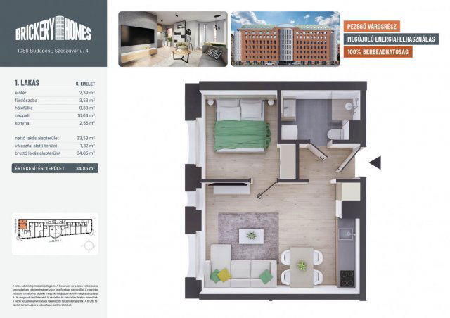 Eladó téglalakás, VIII. kerületben, Szeszgyár utcában