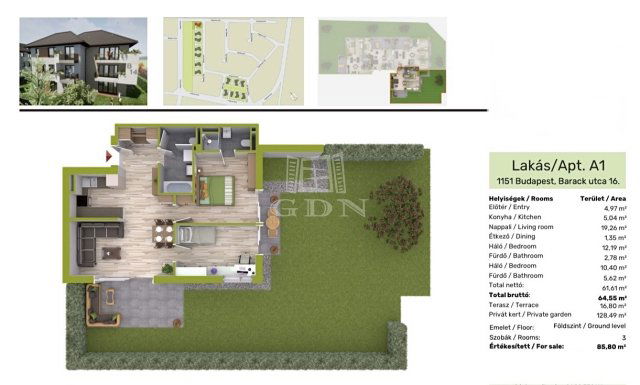 Eladó téglalakás, Budapesten, XV. kerületben 111.033 M Ft