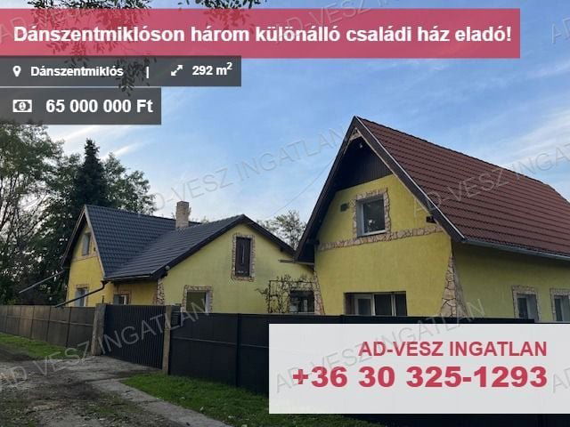 Eladó családi ház, Dánszentmiklóson 65 M Ft