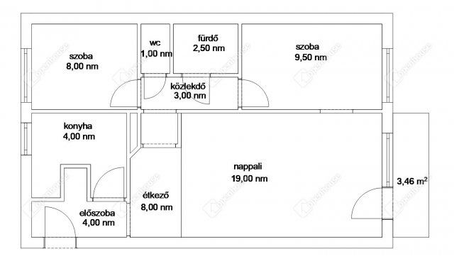 Eladó téglalakás, Csornán 39.9 M Ft, 3 szobás