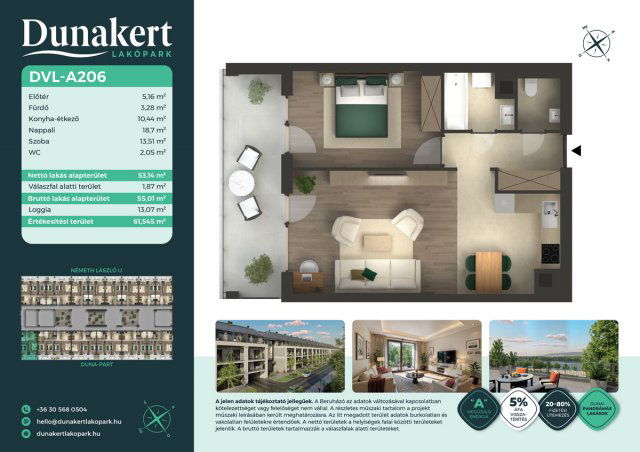 Eladó téglalakás, Vácon, Németh László utcában 76.99 M Ft